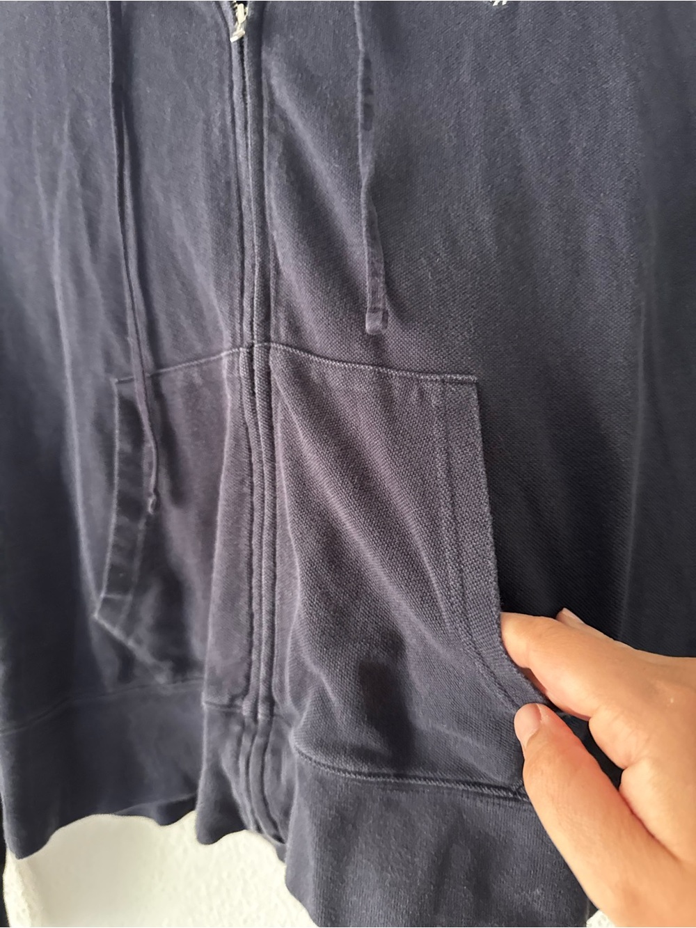 Polo Ralph Lauren Vintage Navy Zip Up Hoodie XL Preppy Athleisure Vintage - Picture 7 of 13